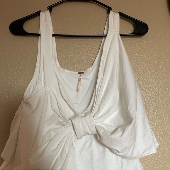 NWOT - FREE PEOPLE - White Bow Cami Tank Top - Stretchy SOFT - Size S - New! - Picture 11 of 12